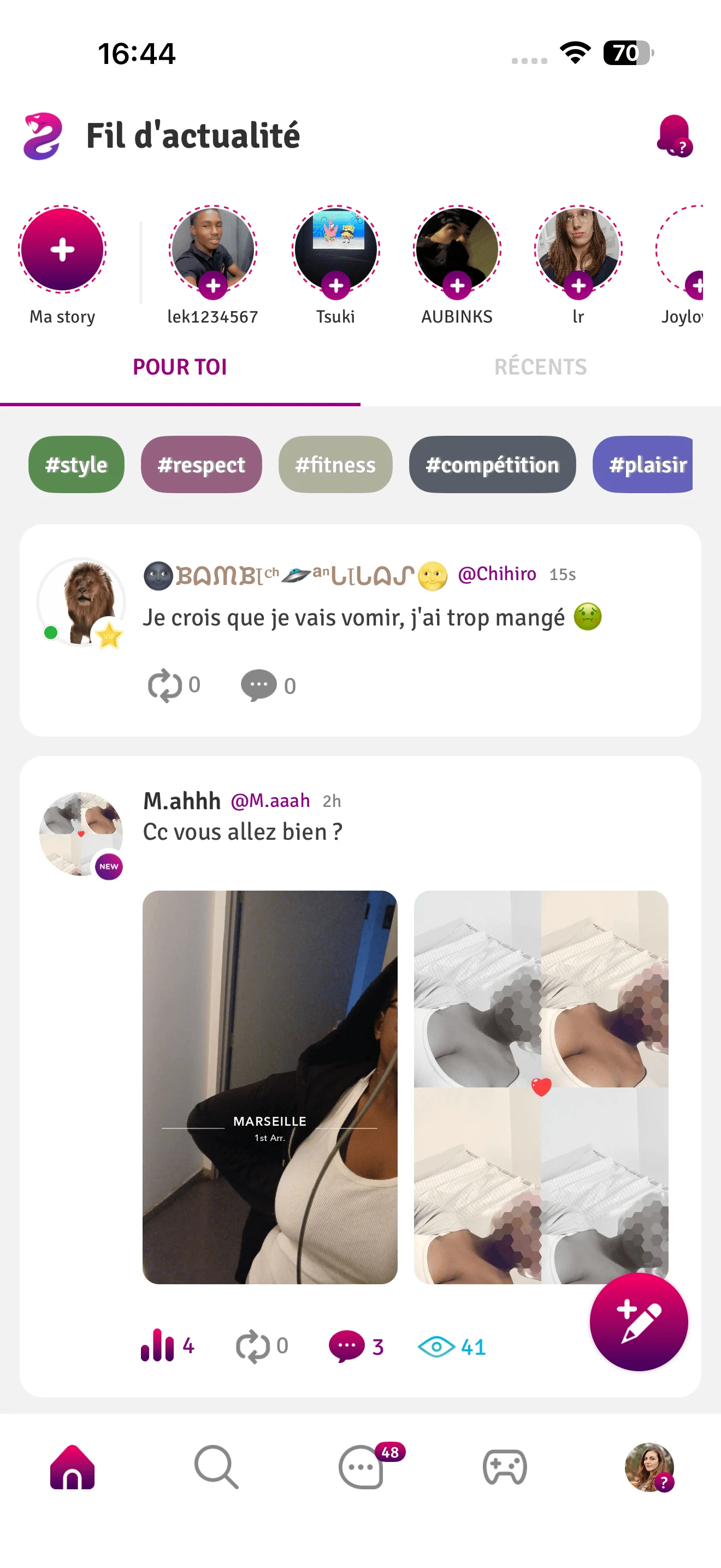 Screen de l'accueil Sondago